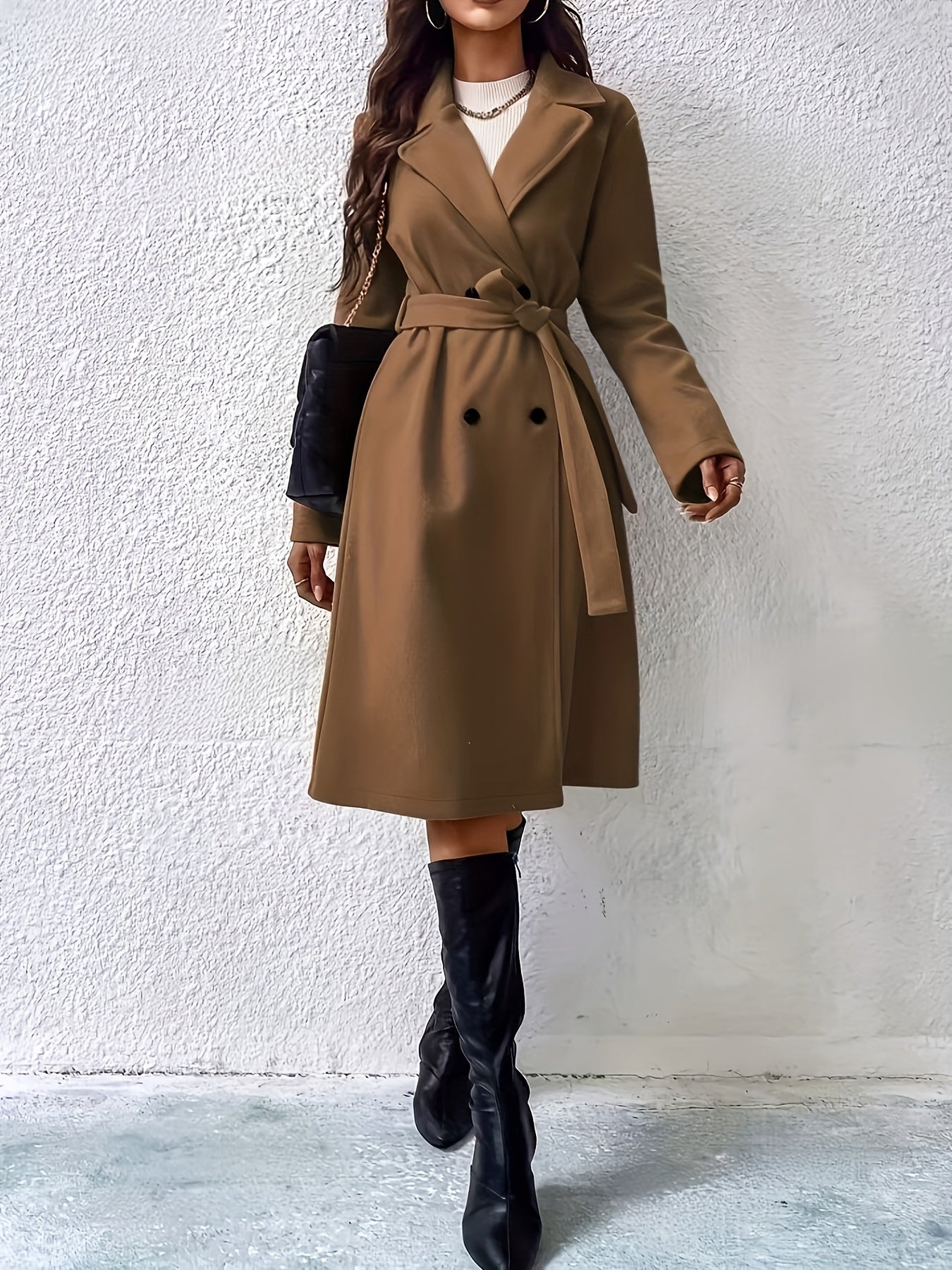 Stilvoller Trenchcoat mit Farbblock, Knopfdetail und maschinenwaschbarem Design für Damen | Perfekt für Casual Days