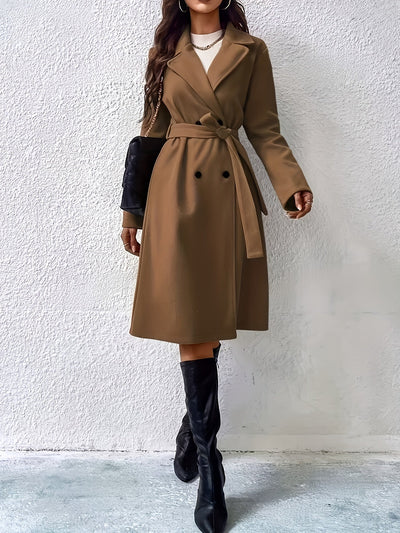 Stilvoller Trenchcoat mit Farbblock, Knopfdetail und maschinenwaschbarem Design für Damen | Perfekt für Casual Days