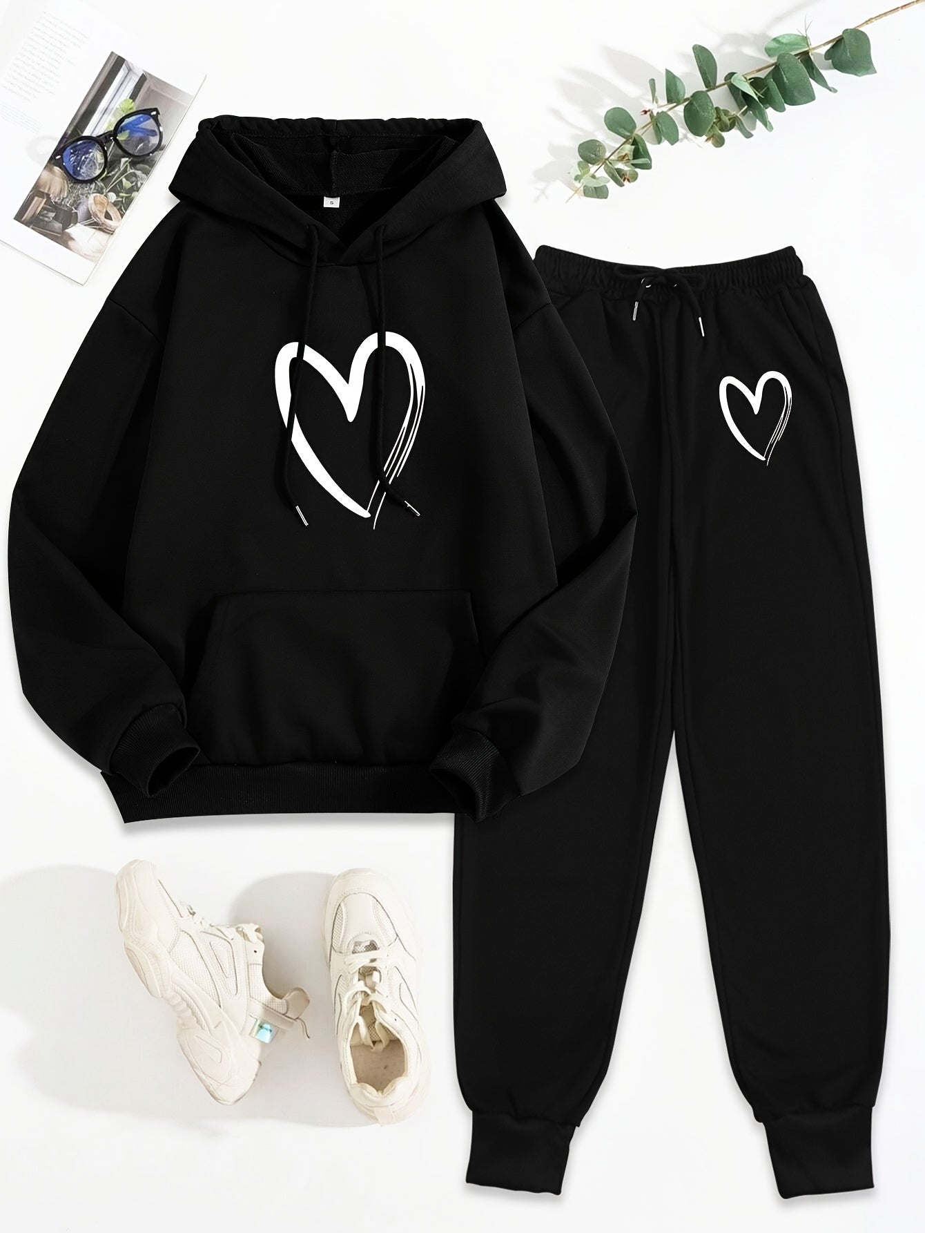 Stilvoller Baumwollpullover & Jogginghose Mit Kapuze Für Damen | Ideal für Herbst/Winter