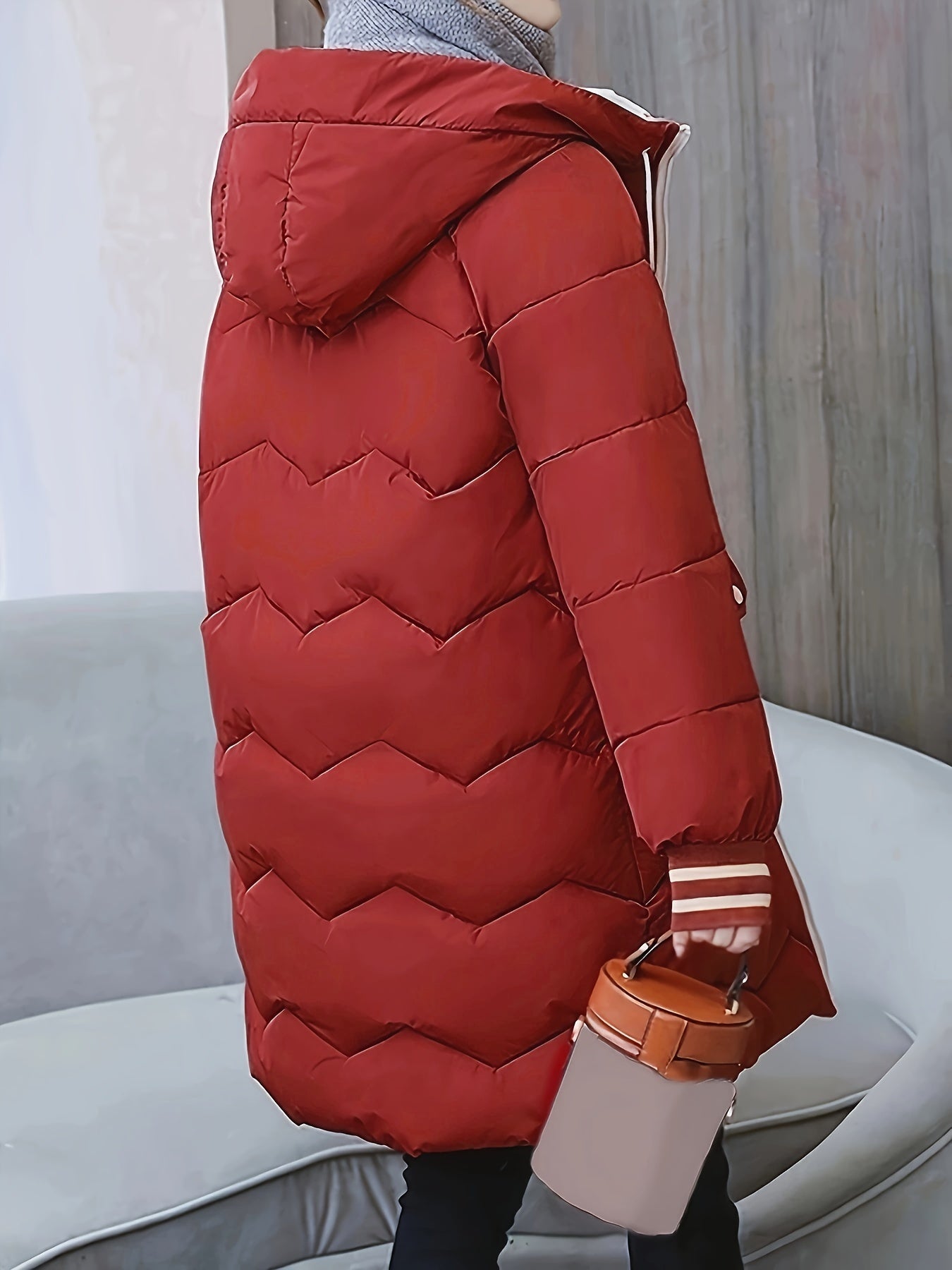 Warme modische Puffer-Winterjacke mit Kapuze für Damen | Ideal für Winter