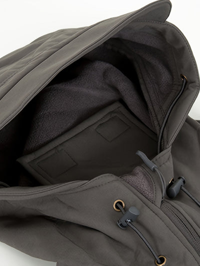 Taktische Fleece-Softshell-Kapuzenjacke Mit Reißverschlusstaschen Für Herren | Perfekt für Outdoor-Aktivitäten