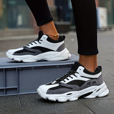 Stylische Chunky-Sneaker mit Dicker, stoßdämpfender Sohle für Damen | Perfekt für den Alltag