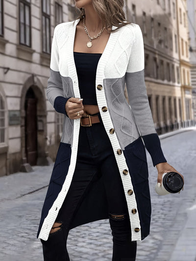 Stilvoller Ein-Knopf Wolle Strickcardigan für Damen | Perfekt für den Alltag