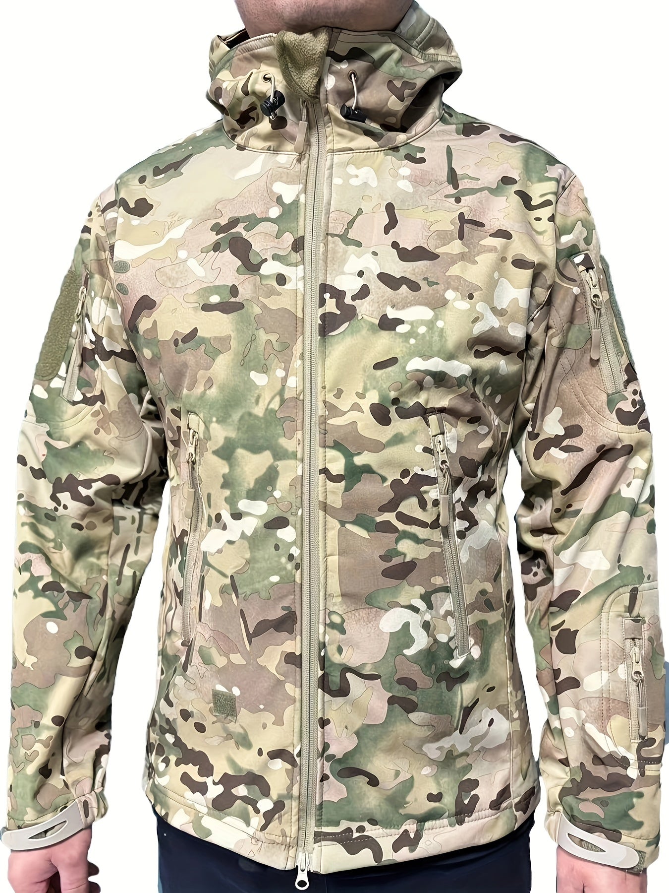 Taktische Kapuzen-Outdoorjacke Mit Sicheren Reißverschlusstaschen Für Herren | Perfekt Für Outdoor-Aktivitäten