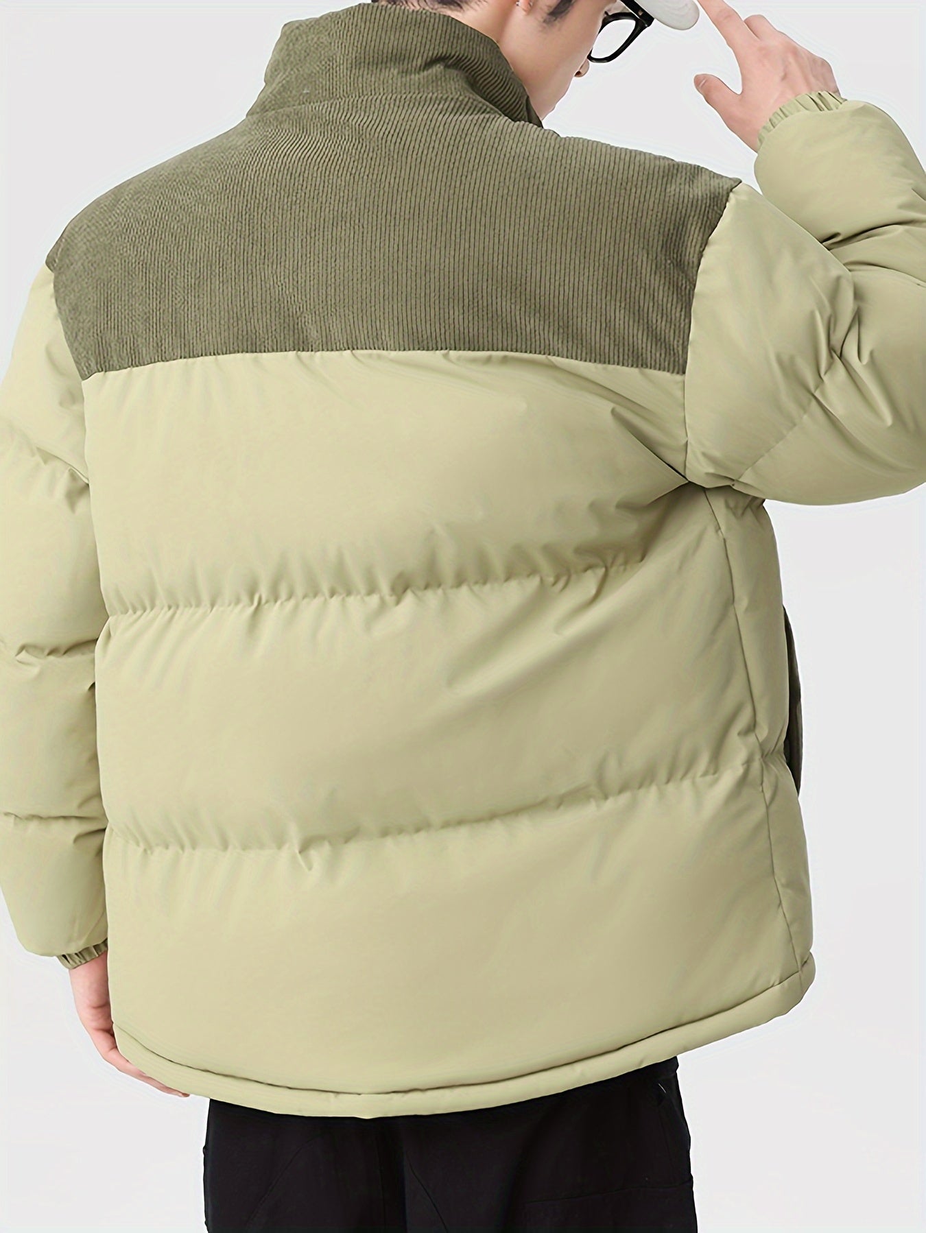 Stilvolle Trendige Colorblock Puffer-Winterjacke Für Herren | Perfekt für Outdoor-Aktivitäten