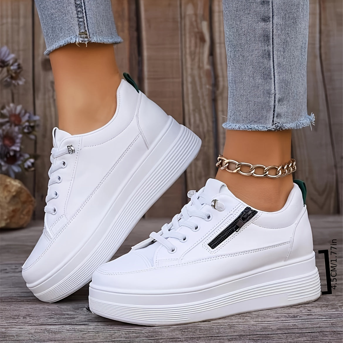 Modische Einfarbige Freizeitsneaker für Damen | Perfekt für den Alltag