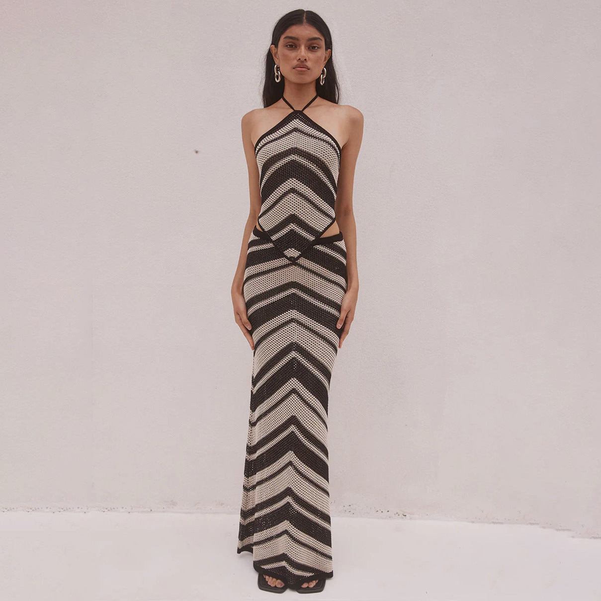 Tricova™ – Damen Sommerkleid Bodycon mit Eleganten Geometrischen Streifen