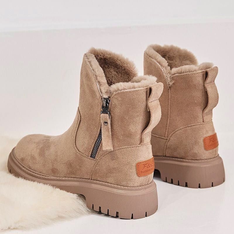 Winterschuhe Damen | Knöchelhoch mit Umgeschlagenem Fellrand