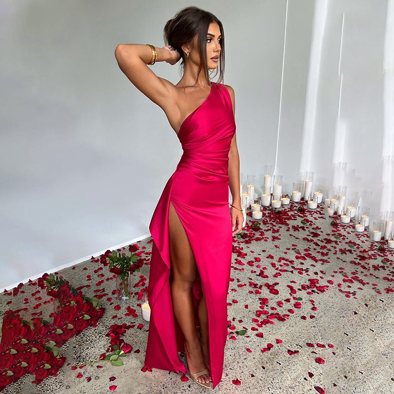 Sommavie™ – Damen Maxikleid Sommer mit Elegantem Ein Schulter Design