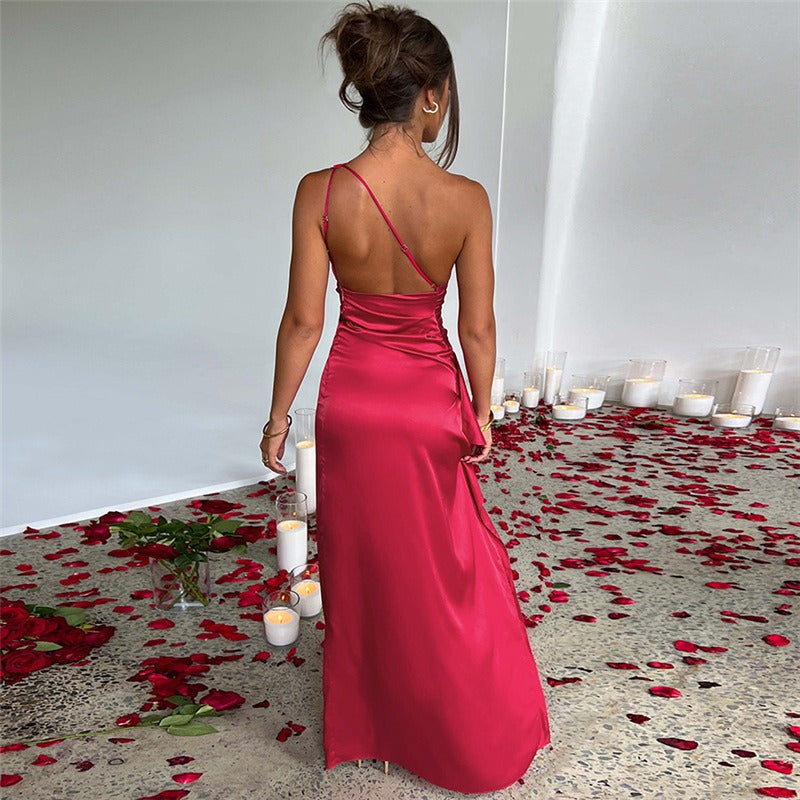 Sommavie™ – Damen Maxikleid Sommer mit Elegantem Ein Schulter Design