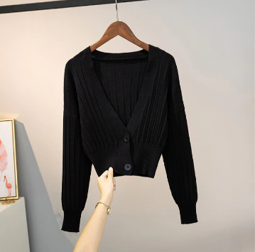 Lässige Woll-V-Ausschnitt Strickjacke Mit Knöpfen Für Damen | Ideal für den Winter