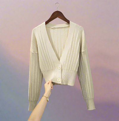 Lässige Woll-V-Ausschnitt Strickjacke Mit Knöpfen Für Damen | Ideal für den Winter