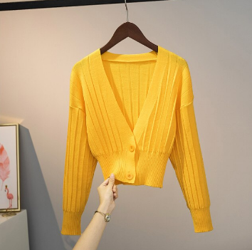 Lässige Woll-V-Ausschnitt Strickjacke Mit Knöpfen Für Damen | Ideal für den Winter