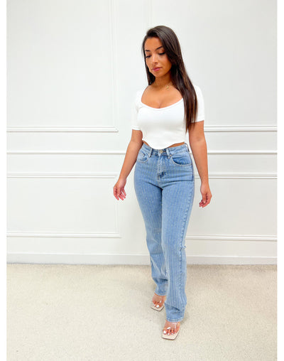 Strass-Jeans | Schimmernde Akzente & Elegante Passform | Modern & Stilvoll