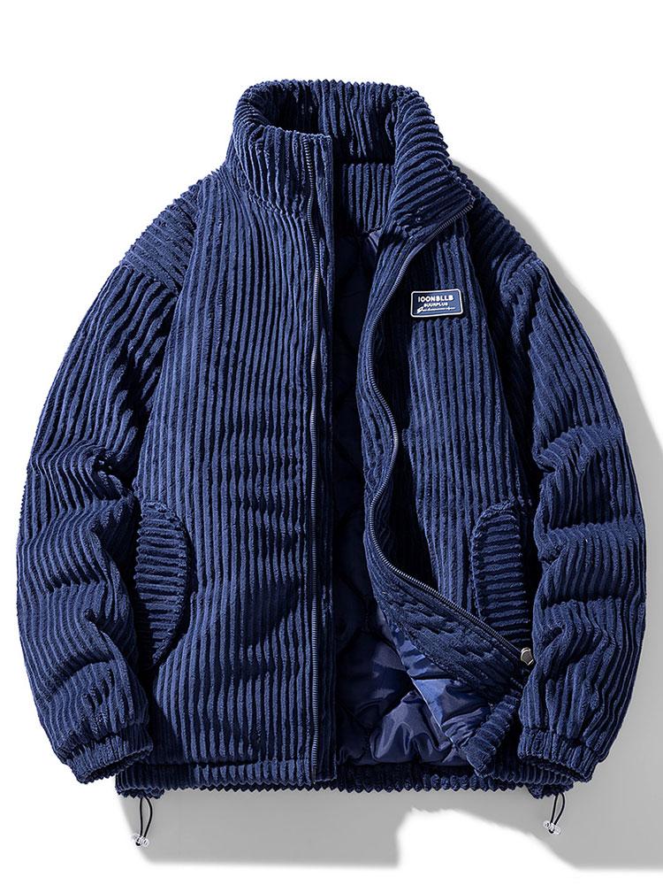 Strukturiertes gestepptes Cordjacke für Herren