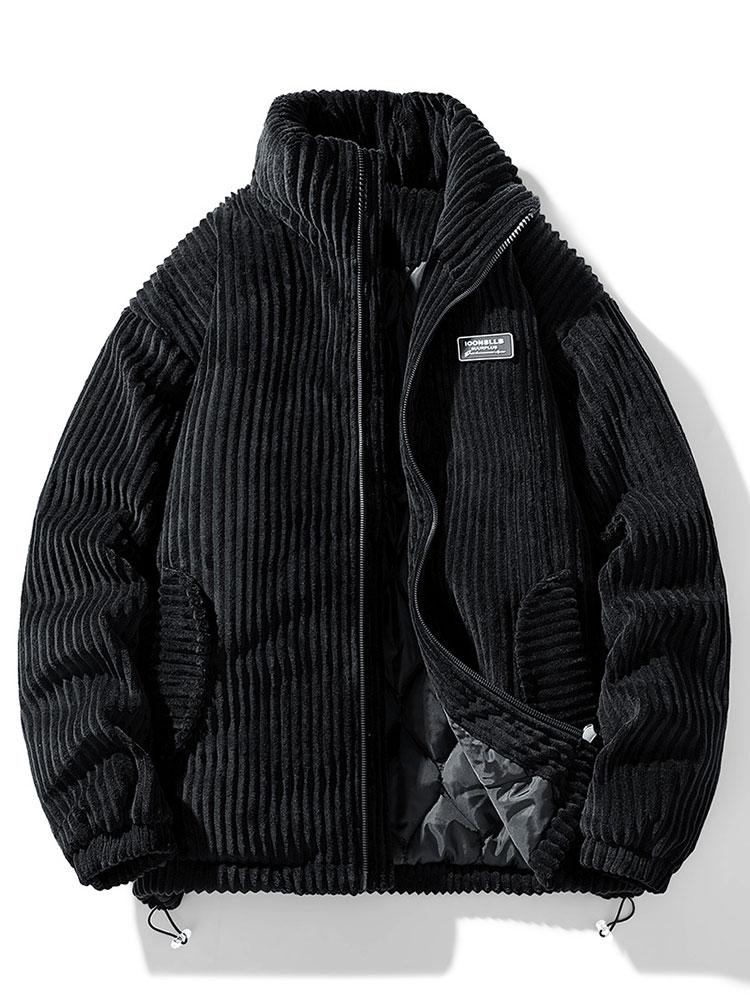 Strukturiertes gestepptes Cordjacke für Herren
