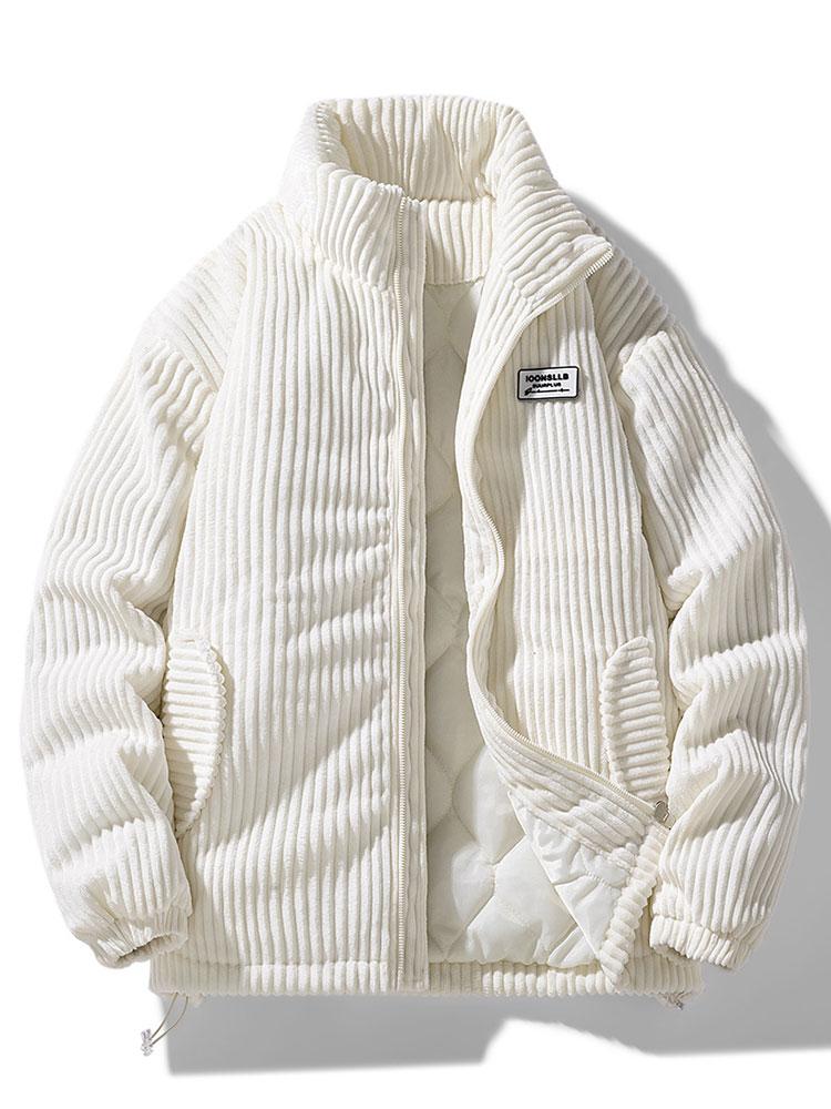 Strukturiertes gestepptes Cordjacke für Herren
