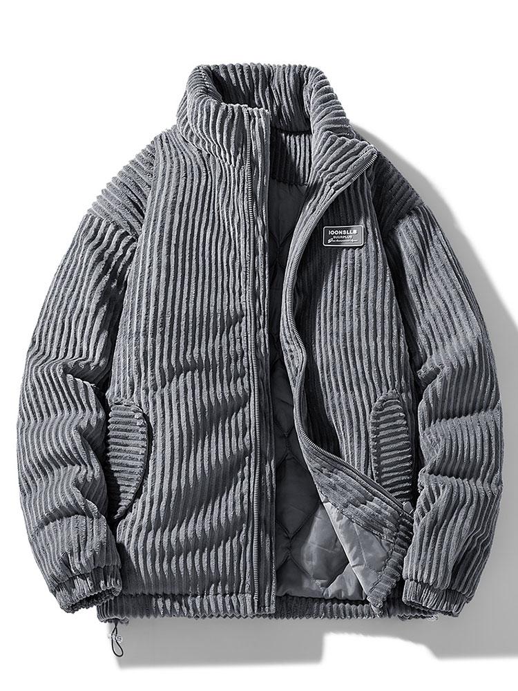 Strukturiertes gestepptes Cordjacke für Herren