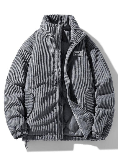 Strukturiertes gestepptes Cordjacke für Herren