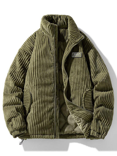 Strukturiertes gestepptes Cordjacke für Herren