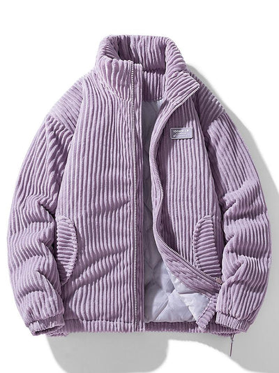 Strukturiertes gestepptes Cordjacke für Herren