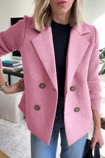 Blazer mit gerippten Ärmeln | Doppelreiher | Zeitloser Chic