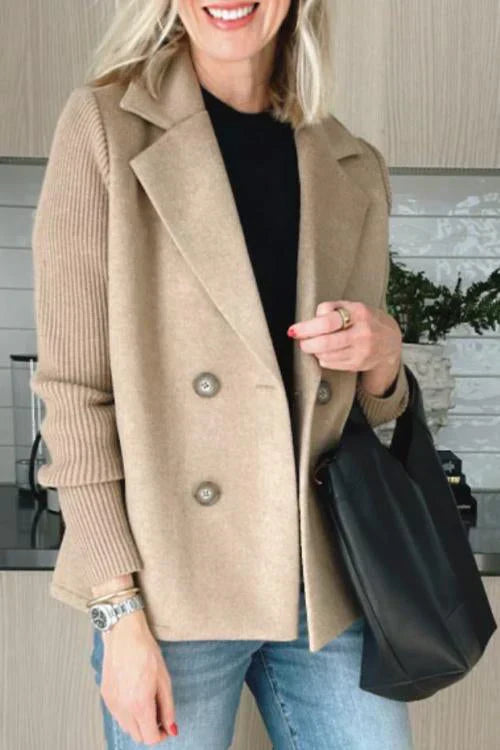Blazer mit gerippten Ärmeln | Doppelreiher | Zeitloser Chic