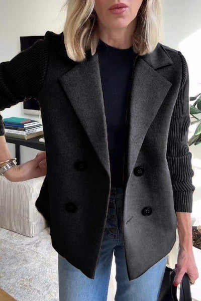 Blazer mit gerippten Ärmeln | Doppelreiher | Zeitloser Chic