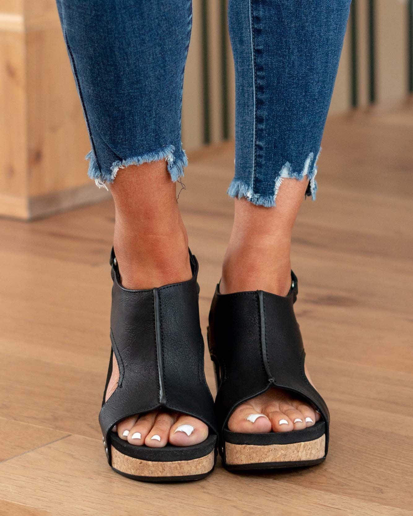 Tuna - Damen Plateau-Keilsandalen aus Kork mit Fesselriemchen | Stilvolle Sandalen mit offenem Zehenbereich und Keilabsatz für Damen