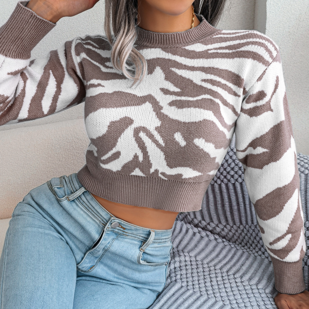 Cropped Pullover | Modernes Muster | Trendiger Schnitt
