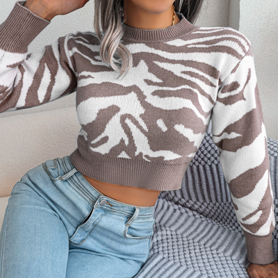 Cropped Pullover | Modernes Muster | Trendiger Schnitt