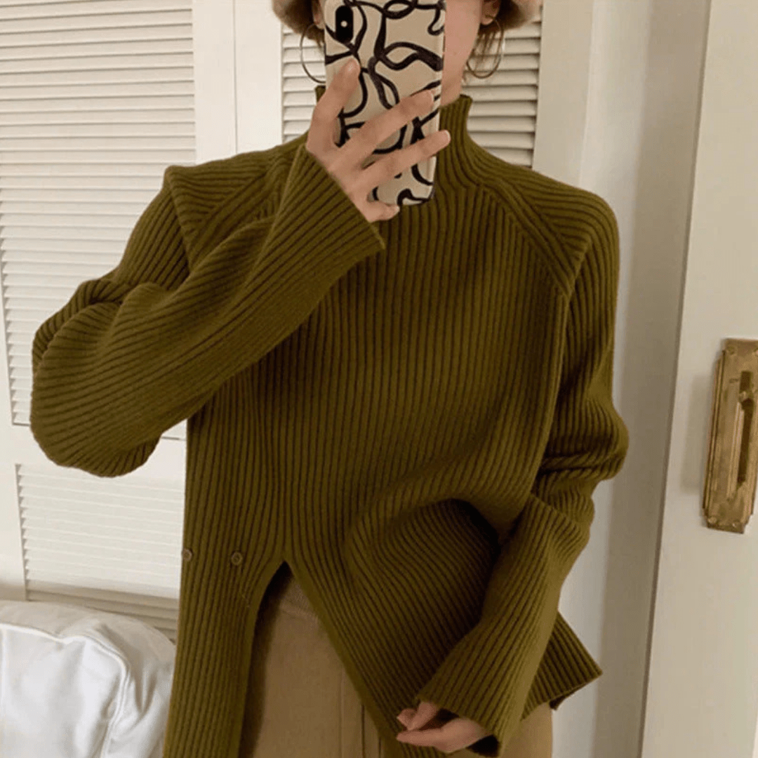Aella Gerippter Rollkragenpullover