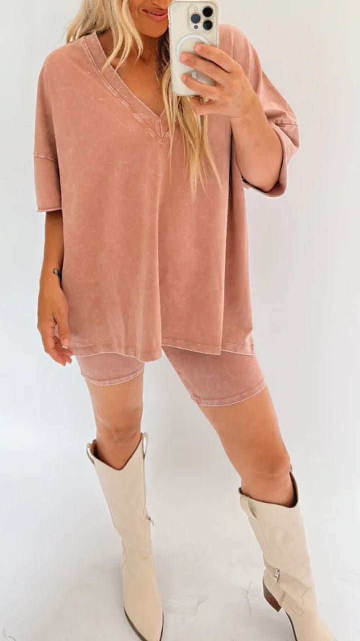 Amarra Lockeres T-Shirt und Shorts Set
