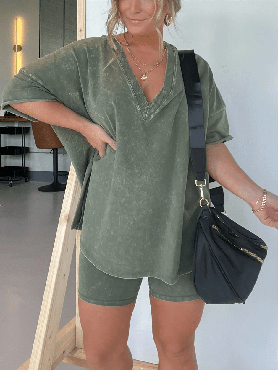 Amarra Lockeres T-Shirt und Shorts Set