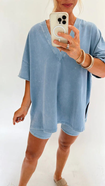 Amarra Lockeres T-Shirt und Shorts Set