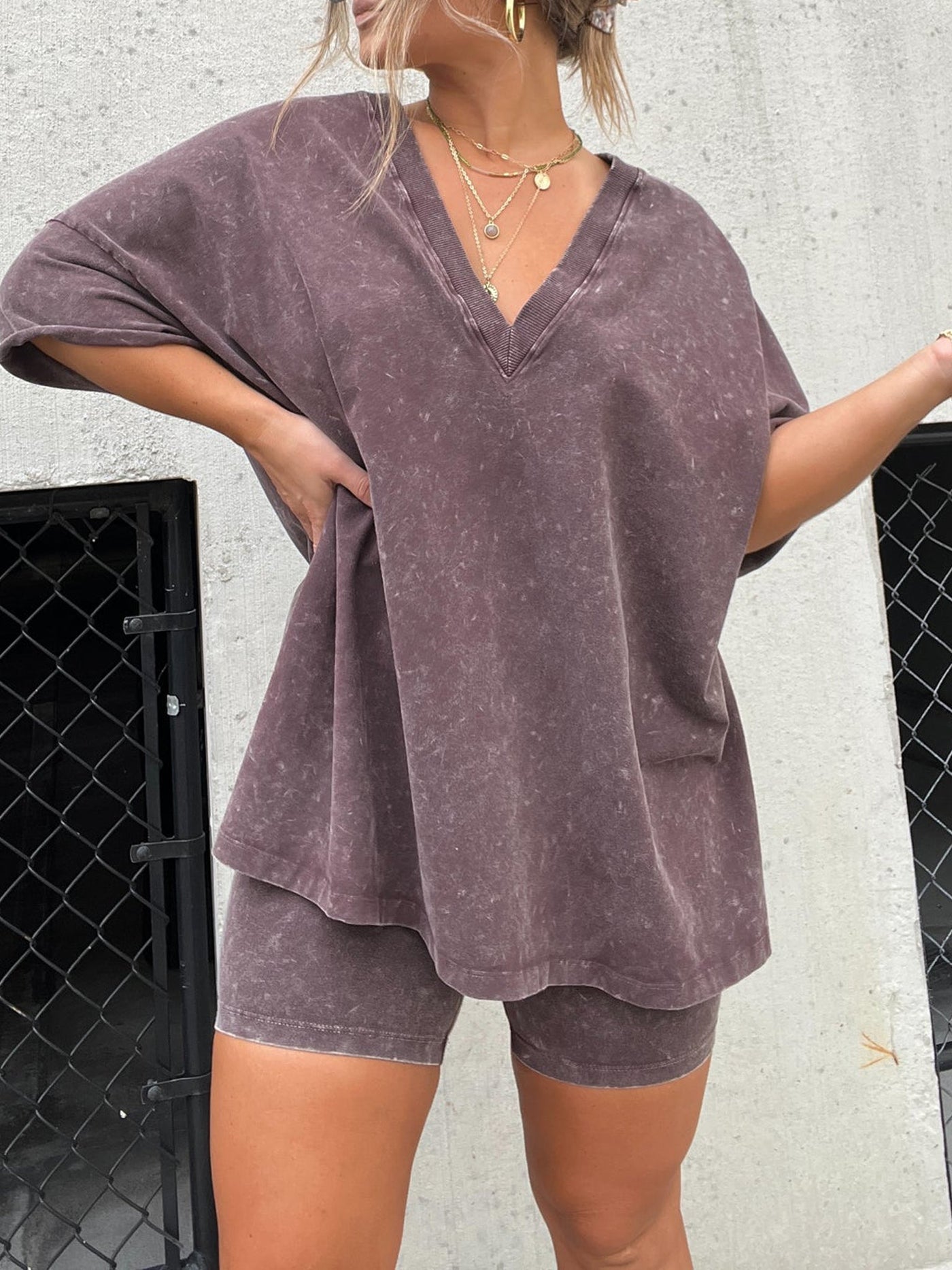 Amarra Lockeres T-Shirt und Shorts Set