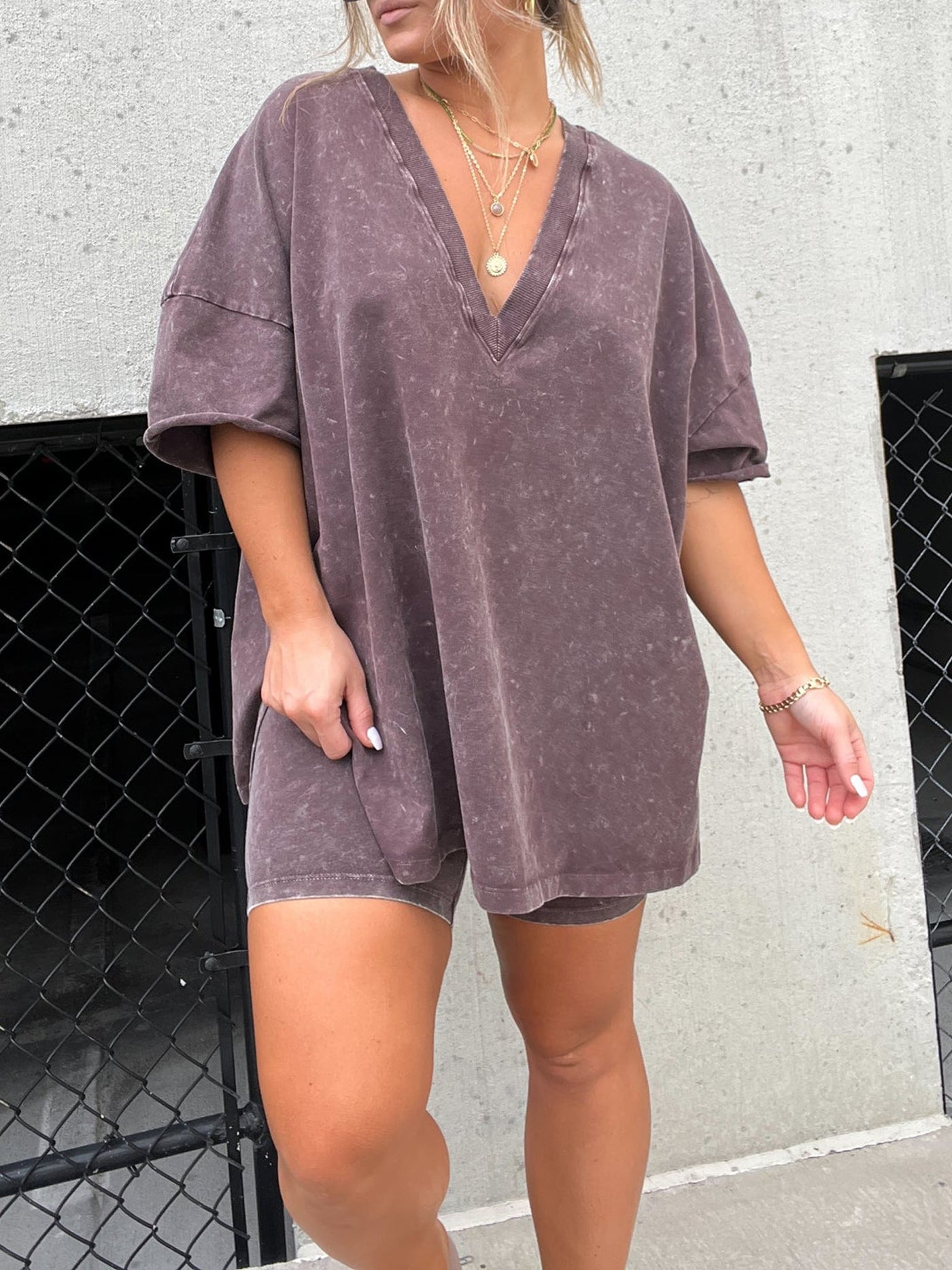Amarra Lockeres T-Shirt und Shorts Set