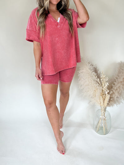 Amarra Lockeres T-Shirt und Shorts Set