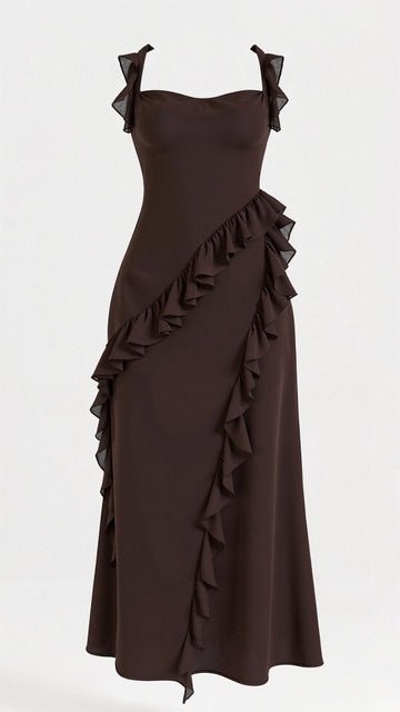 Avery Maxikleid mit Rüschen