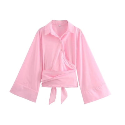 Charissa Kimonobluse mit breitem Schleifengürtel