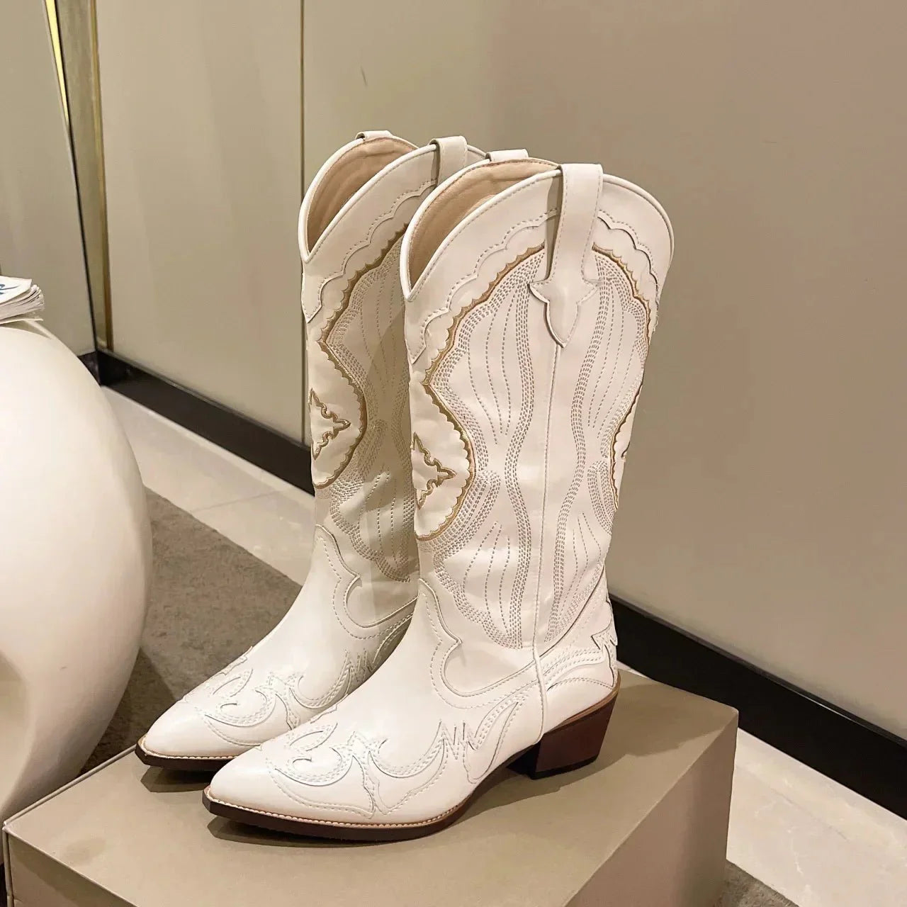 Christalline Mittelhohe Cowboystiefel