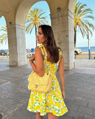 Chinny - Frisches Zitronen Print Kleid für den Sommer