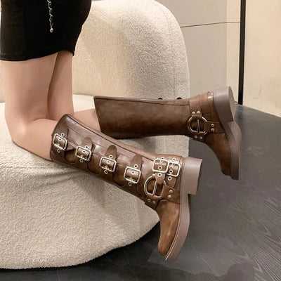 Darcie - Kniehohe Stiefel - Punk Gothic Stil
