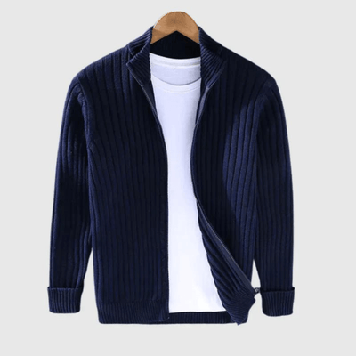 Jericho - Gerippter Cardigan - Rollkragenstil