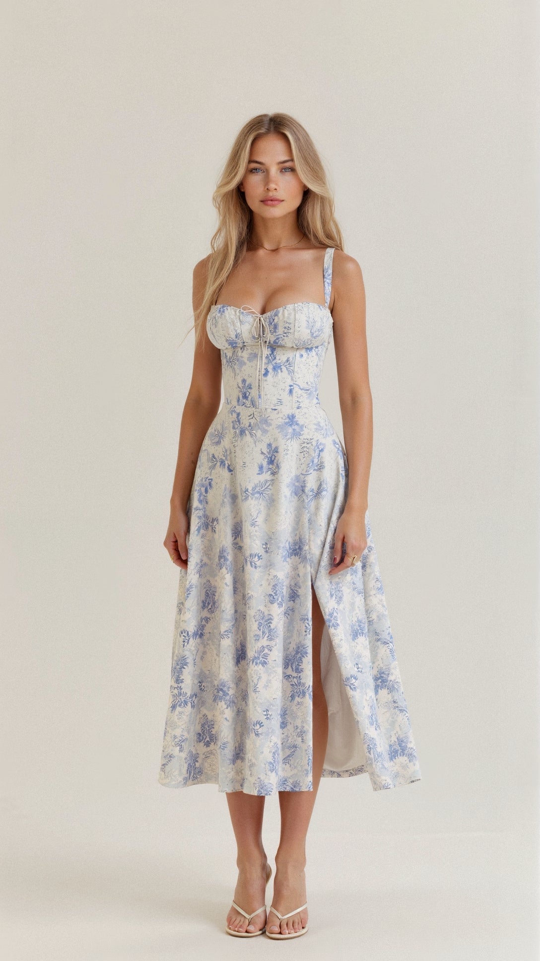 Tailliertes Bustierkleid | Schlitz-Detail | Feminine Silhouette