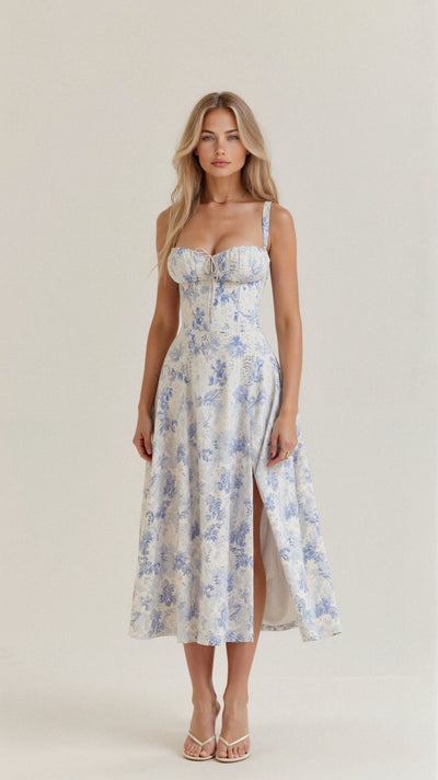 Tailliertes Bustierkleid | Schlitz-Detail | Feminine Silhouette