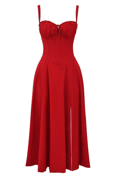 Tailliertes Bustierkleid | Schlitz-Detail | Feminine Silhouette