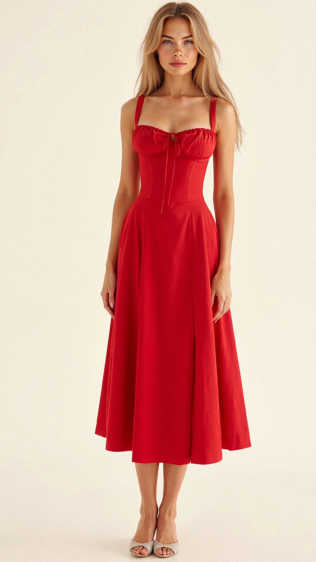 Tailliertes Bustierkleid | Schlitz-Detail | Feminine Silhouette