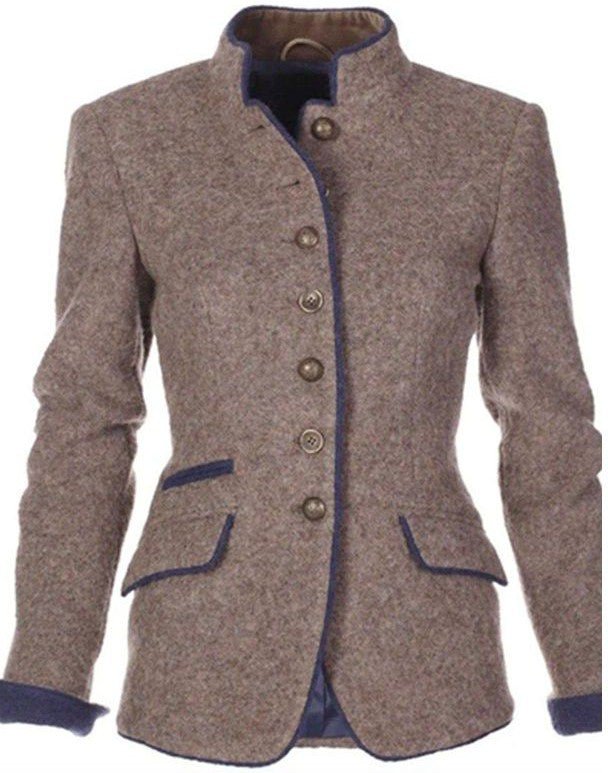Maryse - Vintage Blazer mit Knöpfen - Stehkragen