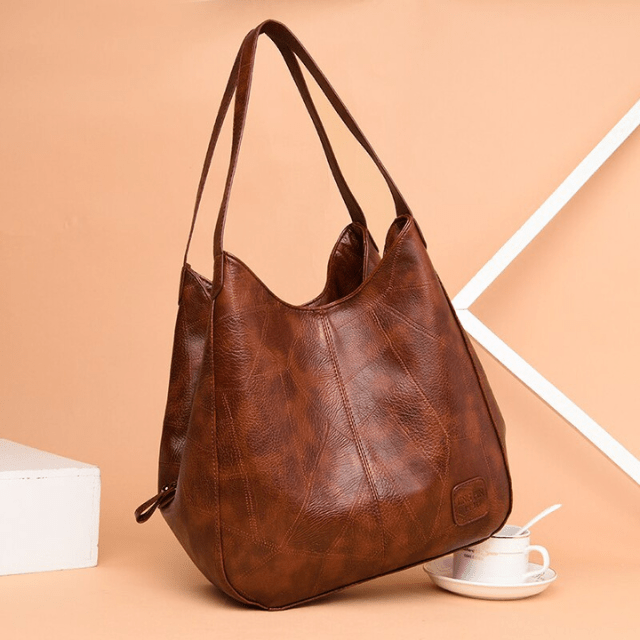 Naoko - Leder-Schultertasche - Geräumiges Inneres